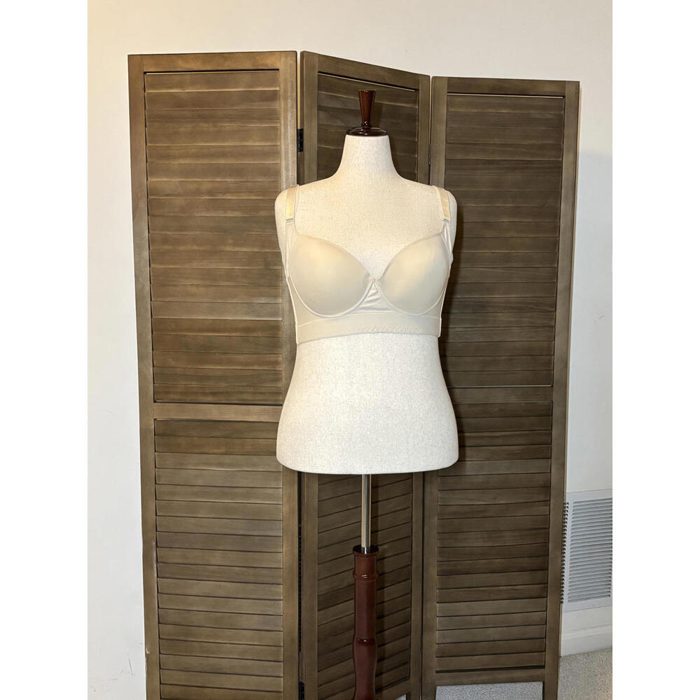 Beige Plus-Size Longline Bra
